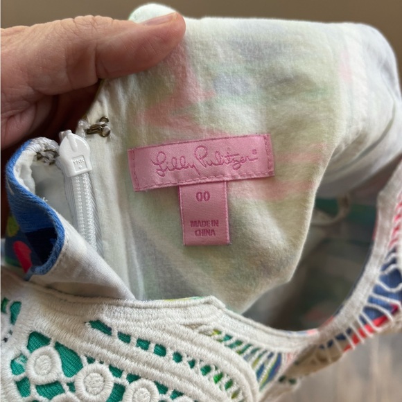 Lily Pulitzer Largo Shift Tropical Lace Print Sleeveless Dress 00 - Picture 6 of 12